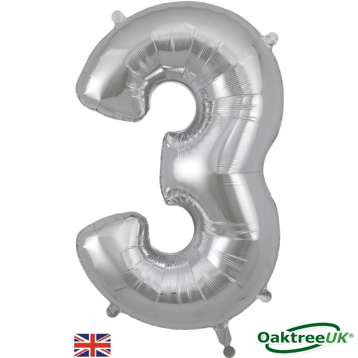 Foil Balloon 34" Big Number Silver - Tiger Feet Ireland