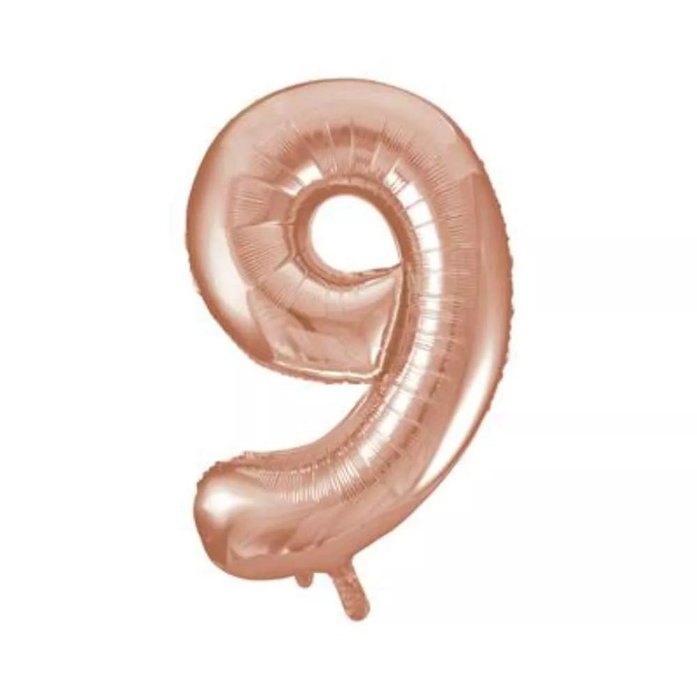 Foil Balloons 34" Big Numbers Rose Gold - Tiger Feet Ireland