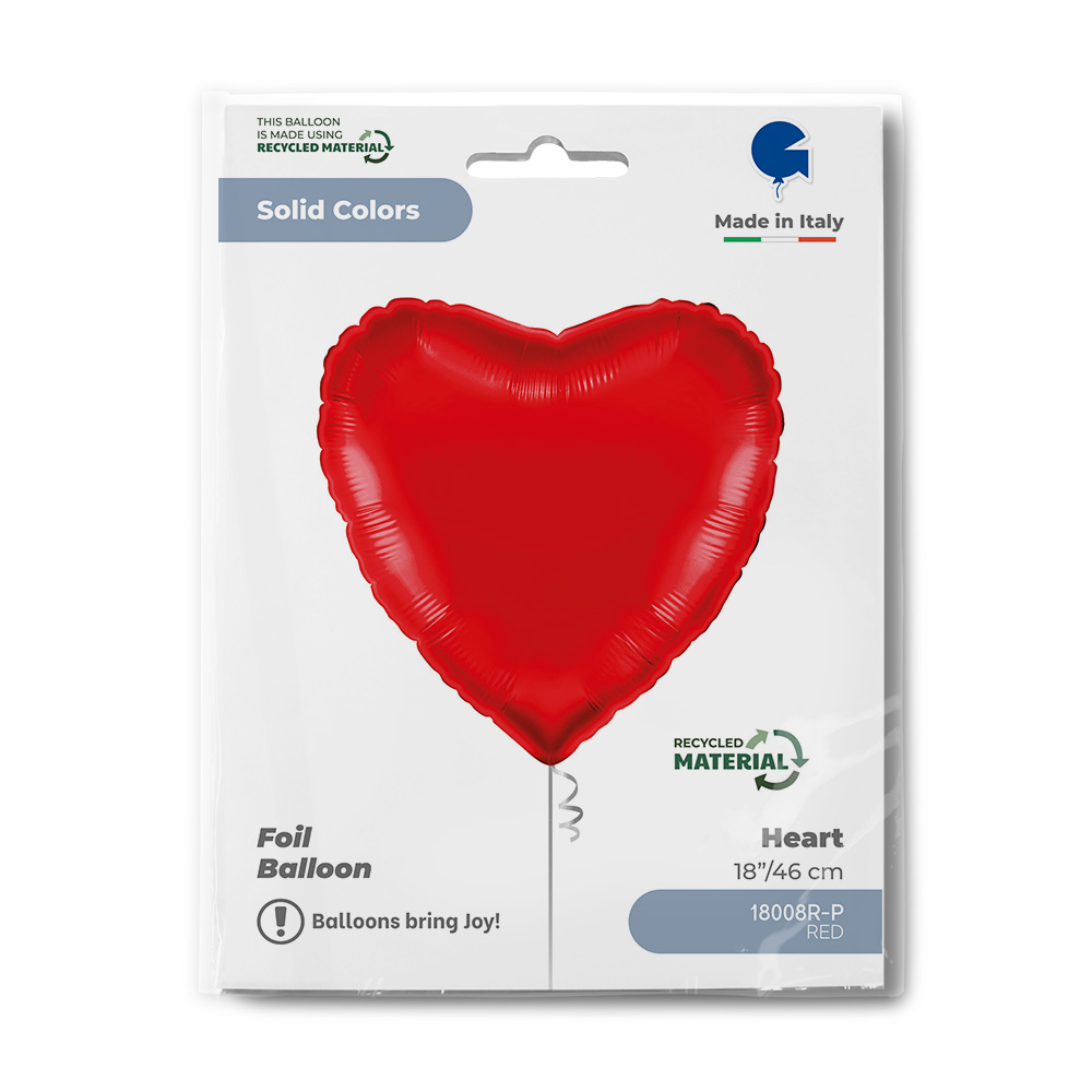 Foil Balloon 18" Heart Red - Tiger Feet Ireland
