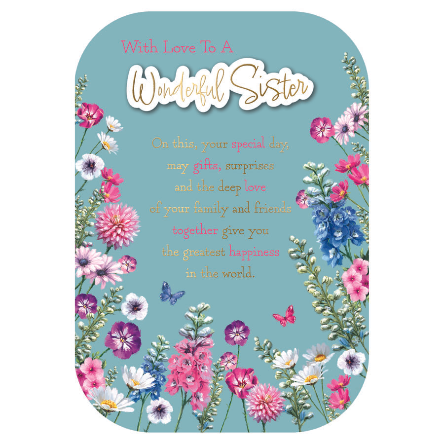 6pk Cards C90 Birthday Sister - Tiger Feet Ireland