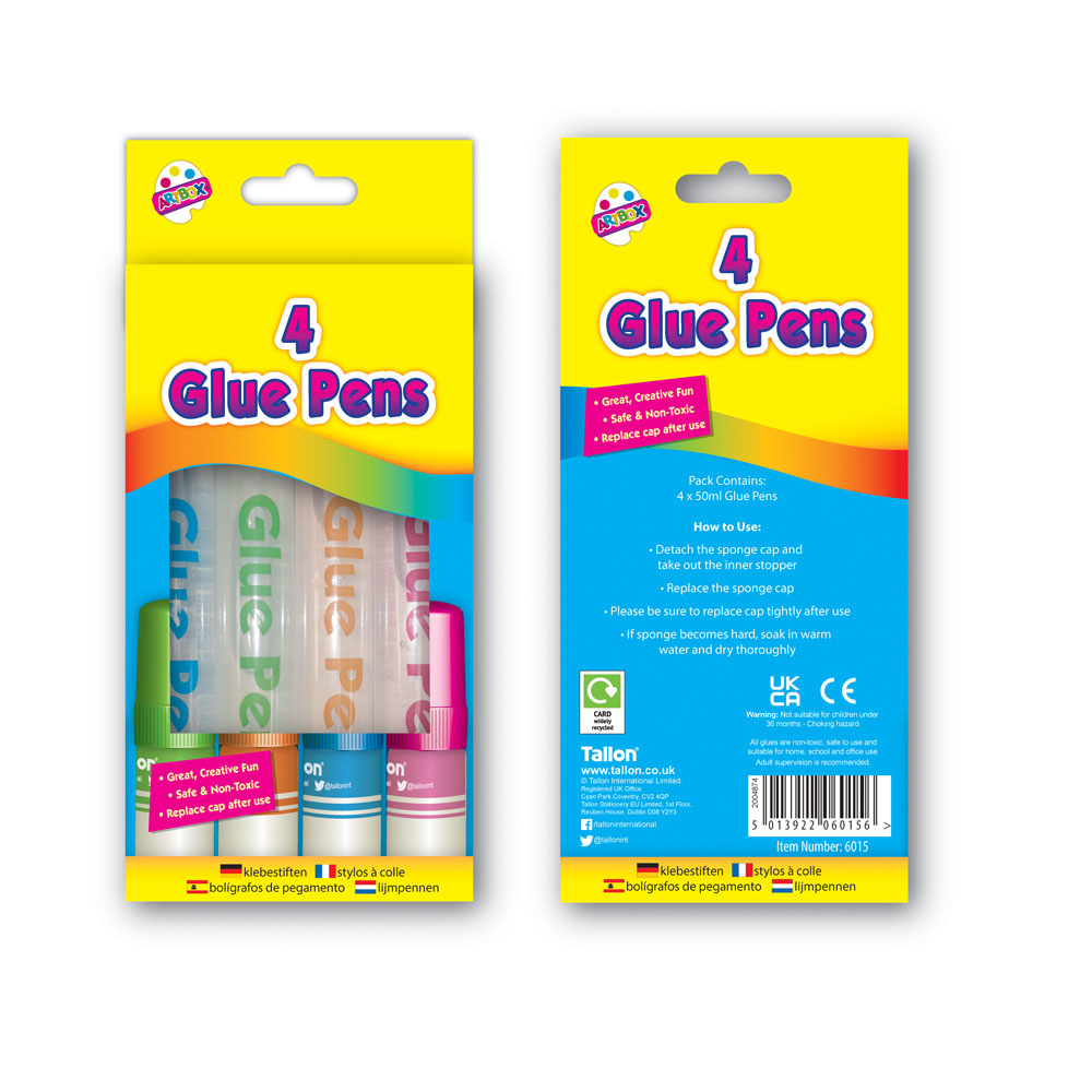 4 x 50ml Water Based Glue Pens - Tiger Feet Ireland