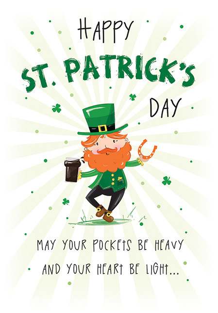 6pk Cards 7x5 Leprechaun St Patrick'S Day - Tiger Feet Ireland