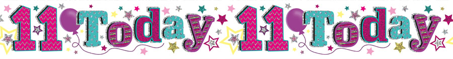 6pk Banners Birthday Age 11 - Tiger Feet Ireland