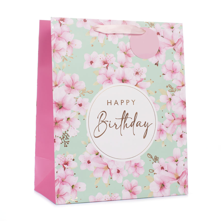 6pk Extra Large Portrait Gift Bags Floral & Text - Tiger Feet Ireland