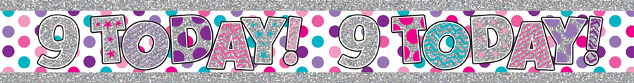 6pk Banners Birthday Age 9 - Tiger Feet Ireland