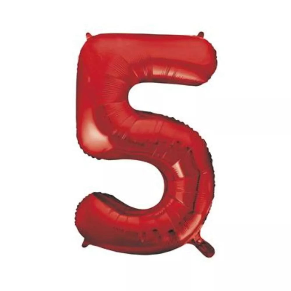 Foil Balloon 34" Big Numbers Red - Tiger Feet Ireland