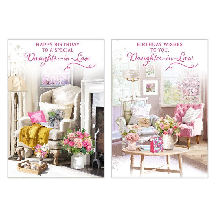 12pk Cards C50 Birthday Daughter-In-Law - Tiger Feet Ireland