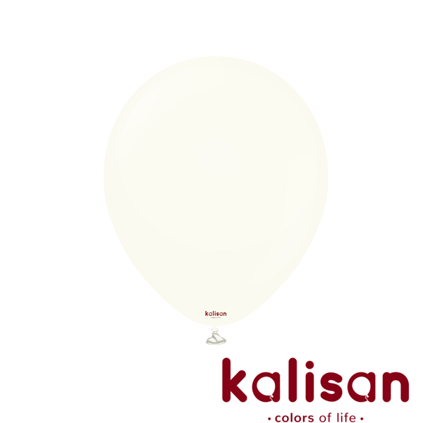 100ct Latex Balloon 12" Retro White Kalisan - Tiger Feet Ireland