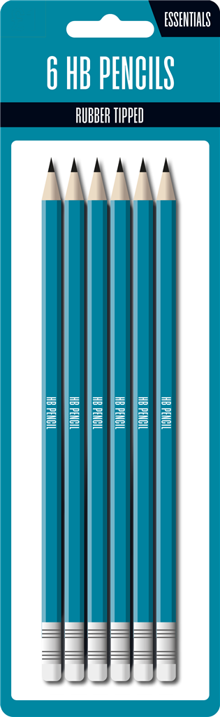 6pk Pencil Rubber Tipped - Tiger Feet Ireland