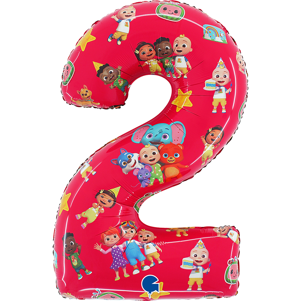 Foil Balloon 71cm Number 2 Cocomelon - Tiger Feet Ireland