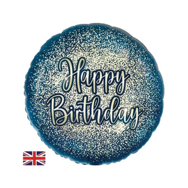 Foil Balloon 18" Round Metallic Glitter Birthday - Tiger Feet Ireland