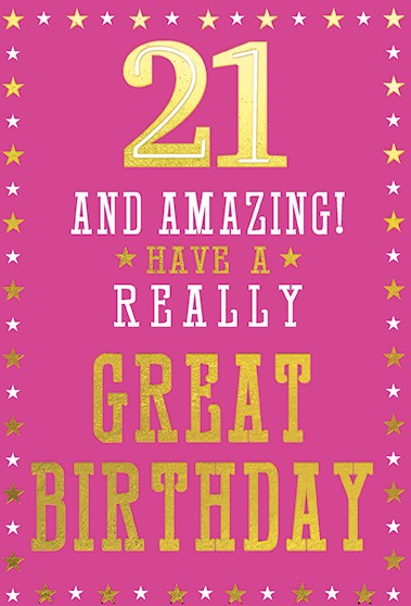 6pk Cards C50 Birthday Age 21 - Tiger Feet Ireland