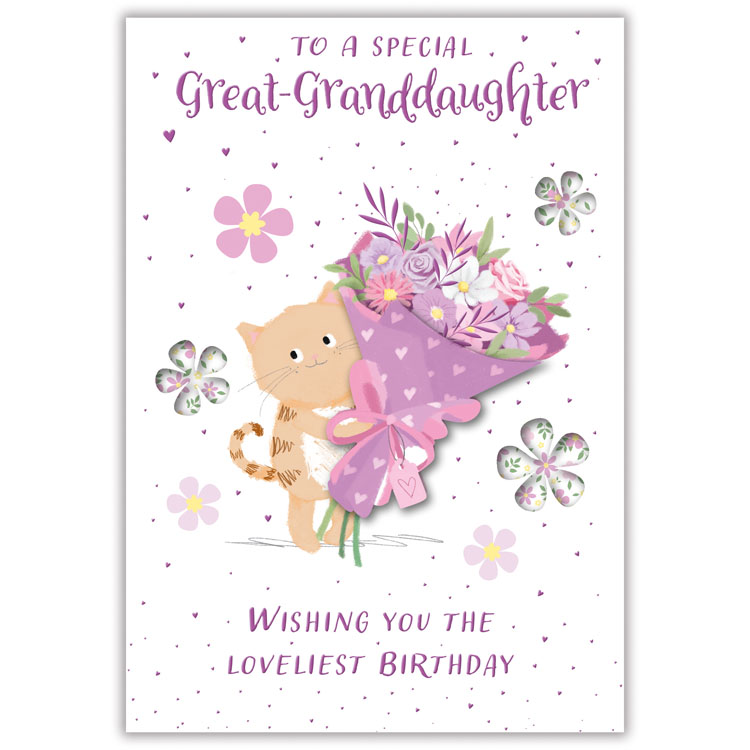 6pk Cards C50 Birthday Great-Granddaughter - Tiger Feet Ireland