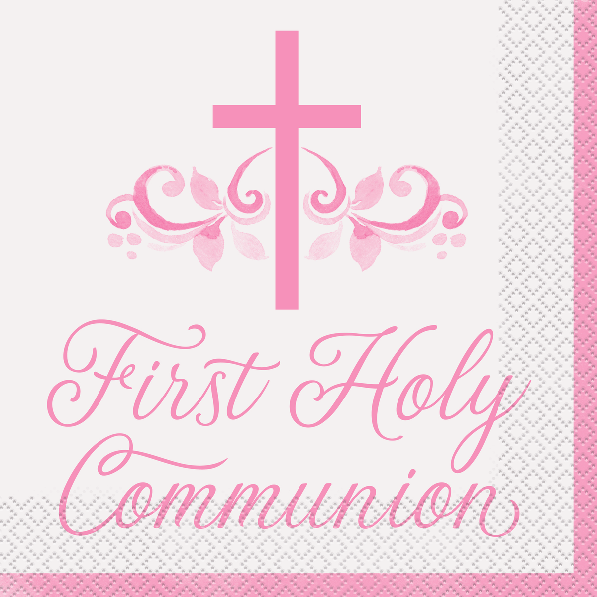 16pk Napkin Lunch Holy Cross Communion Pink - Tiger Feet Ireland