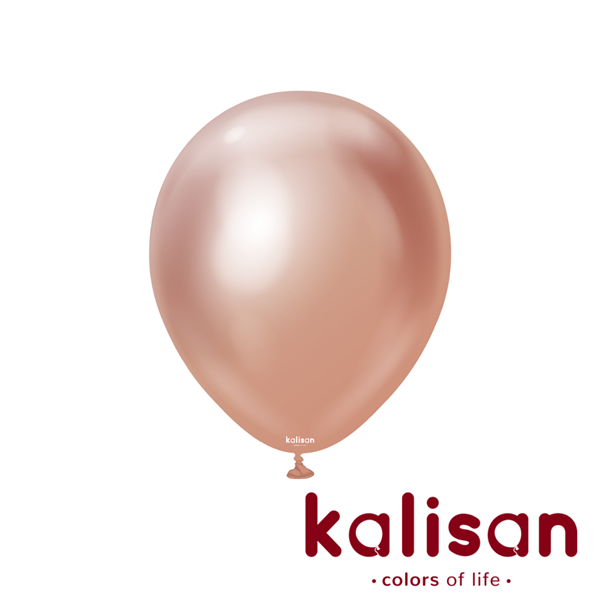 50ct Latex Balloon 12" Mirror Rose Gold Kalisan - Tiger Feet Ireland