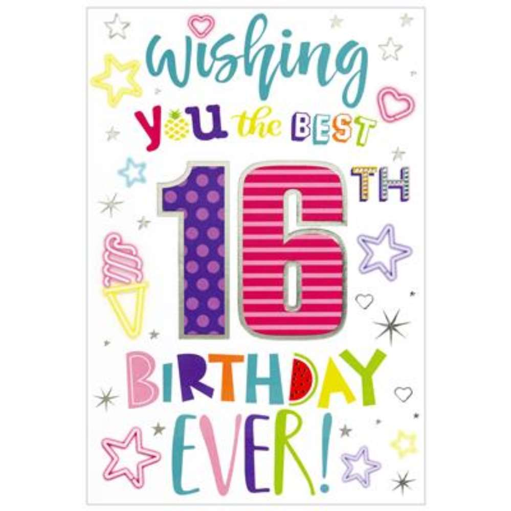 6pk Cards C50 Birthday Age 16 - Tiger Feet Ireland