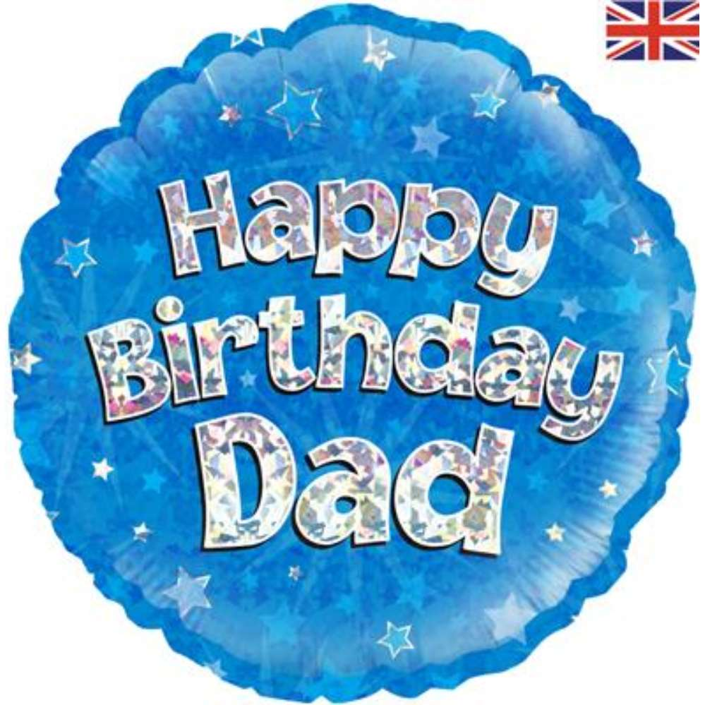 Foil Balloon 18" Happy Birthday Dad - Tiger Feet Ireland