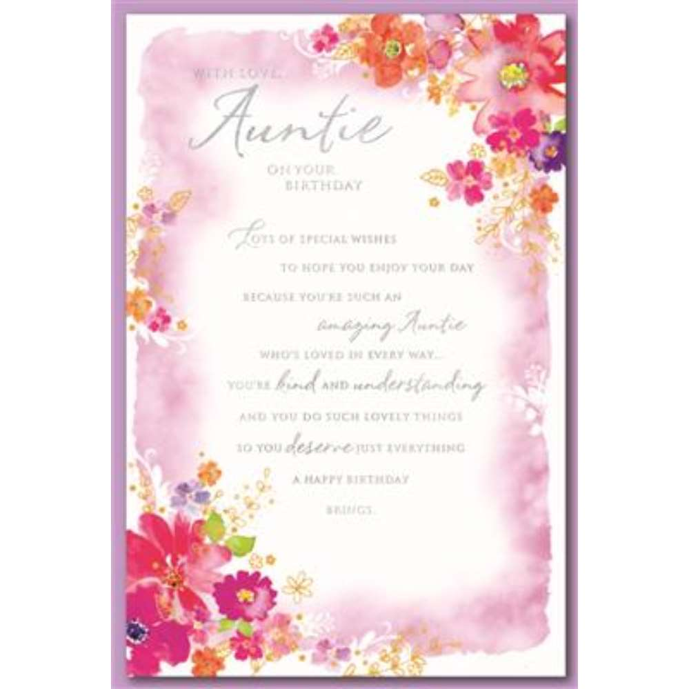 6pk Cards C75 Birthday Auntie - Tiger Feet Ireland