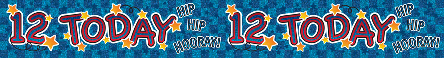 6pk Banners Birthday Age 12 - Tiger Feet Ireland