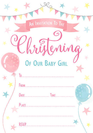 10 x 20pk Sheet Invite Christening Open - Tiger Feet Ireland