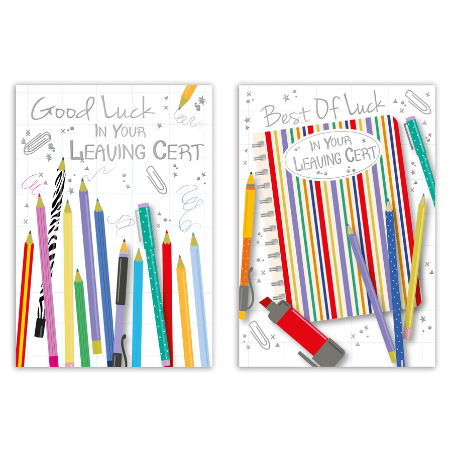 12pk Cards C50 Good Luck Leaving Certificate - Tiger Feet Ireland