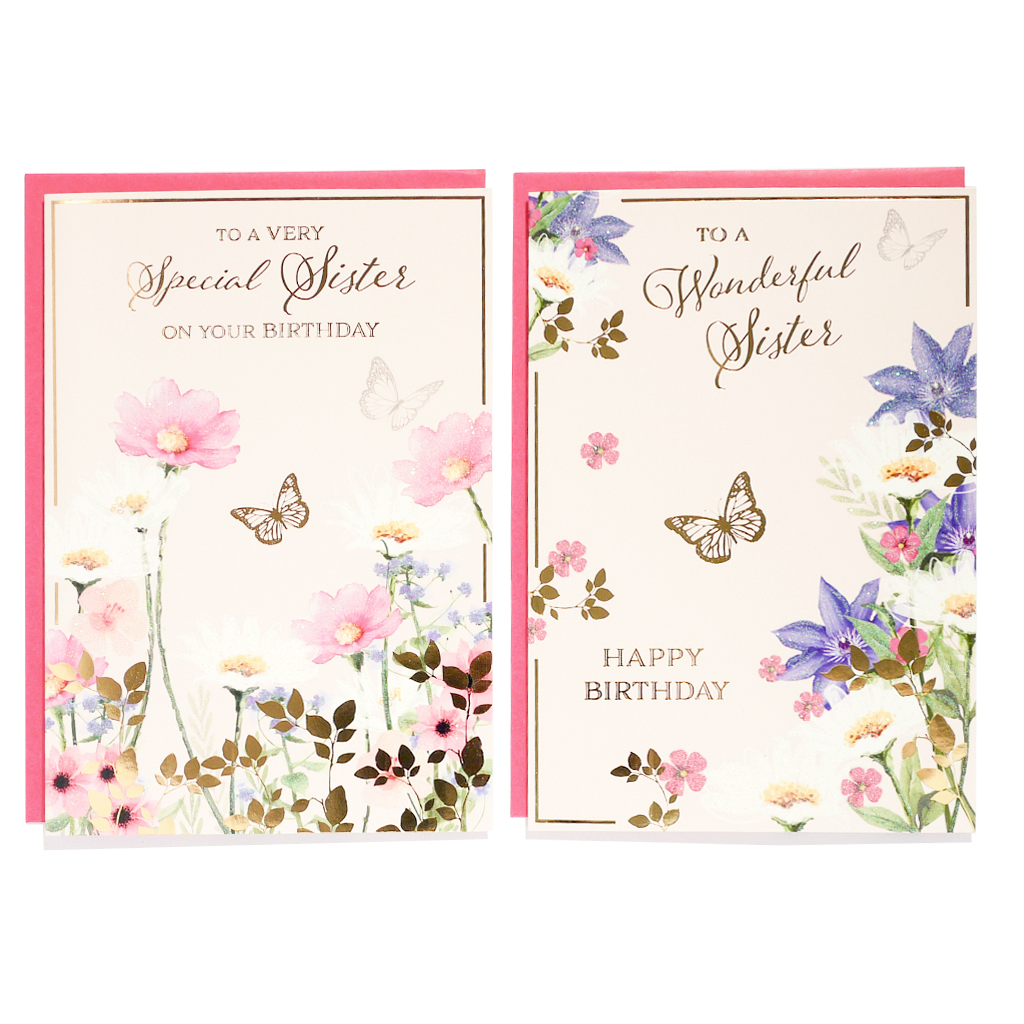 12pk Cards C50 Birthday Sister - Tiger Feet Ireland