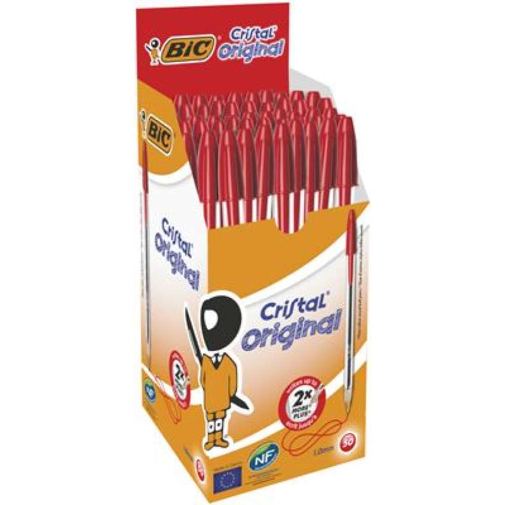 50pk BIC Cristal Pens Red - Tiger Feet Ireland