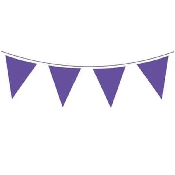 10m Waterproof Bunting 20 Flags Purple - Tiger Feet Ireland