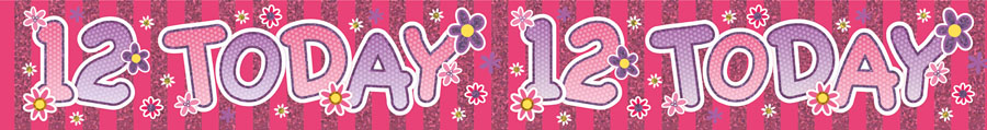 6pk Banners Birthday Age 12 - Tiger Feet Ireland