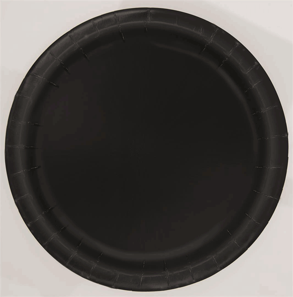 16ct Paper Plates 9" Round Midnight Black - Tiger Feet Ireland