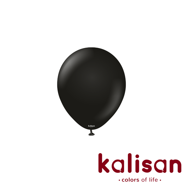 100ct Latex Balloon 5" Standard Black Kalisan - Tiger Feet Ireland