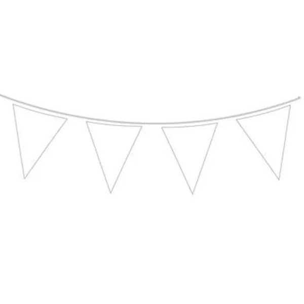 10m Waterproof Bunting 20 Flags White - Tiger Feet Ireland