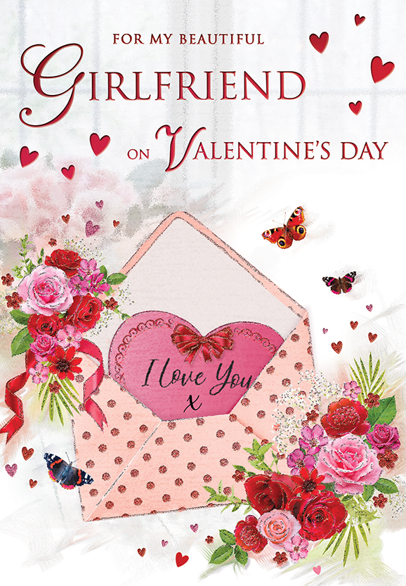 6pk Cards VD C75 Heart In Envelope - Tiger Feet Ireland