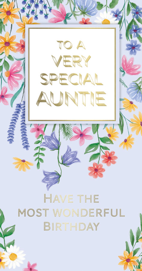 6pk Cards C55 Birthday Auntie - Tiger Feet Ireland