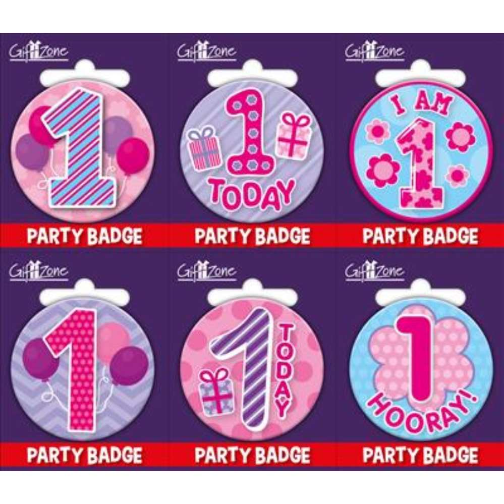 6pk Small Badges Birthday Age 1 - Tiger Feet Ireland