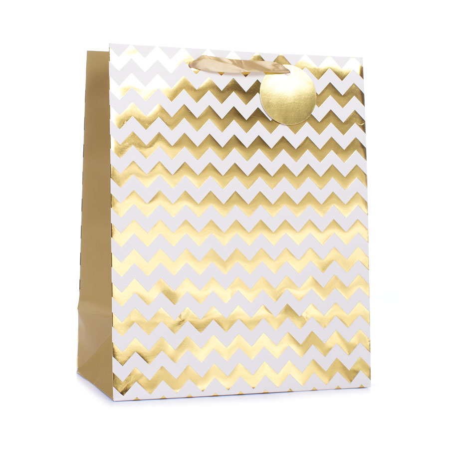6pk Large Portrait Gift Bags Chevron - Tiger Feet Ireland