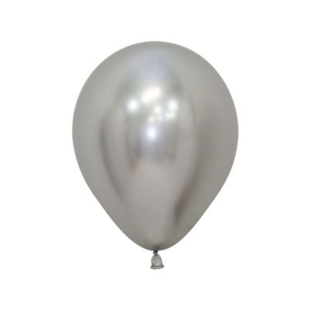 50ct Latex Balloon 5in Reflex Silver Sempertex - Tiger Feet Ireland