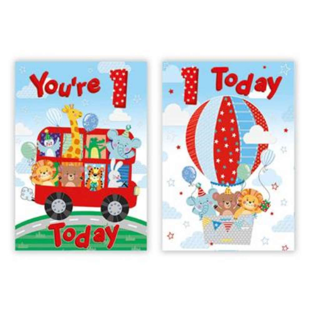 12pk Cards C50 Birthday Age 1 - Tiger Feet Ireland