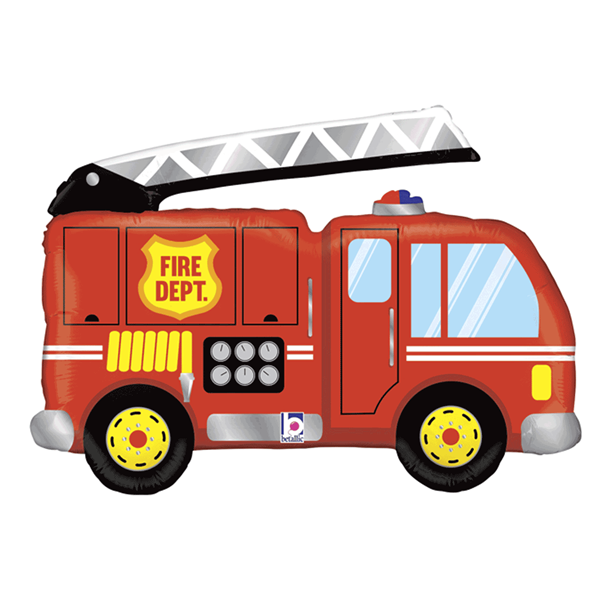 Foil Balloon 40" Supershape Firetruck - Tiger Feet Ireland