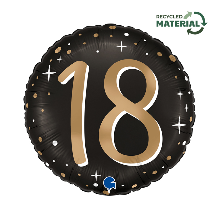 Foil Balloon 18" Round Sparkling 18 - Tiger Feet Ireland