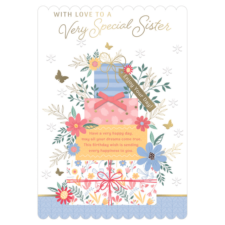 6pk Cards C90 Birthday Sister - Tiger Feet Ireland