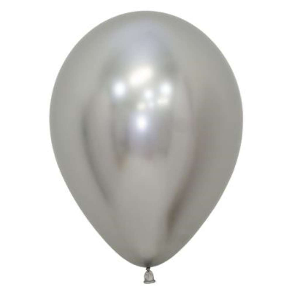 50ct Latex Balloon 12in Reflex Silver Sempertex - Tiger Feet Ireland