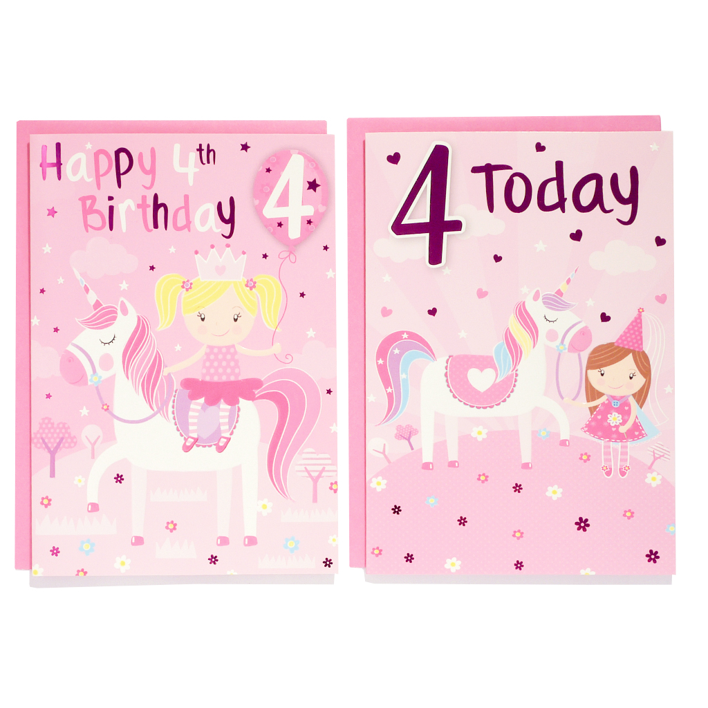12pk Cards C50 Birthday Age 4 - Tiger Feet Ireland