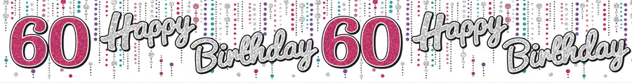 6pk Banners Birthday Age 60 - Tiger Feet Ireland