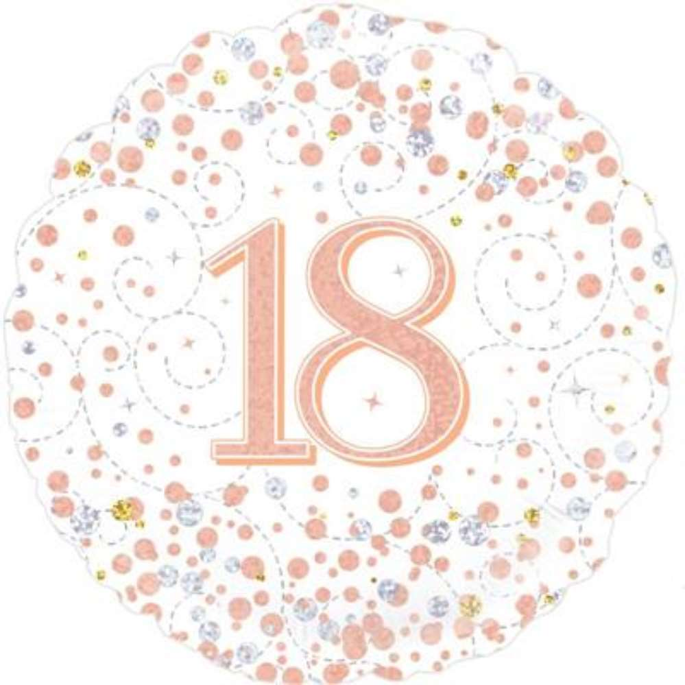 Foil Balloon 18" Round Age 18 - Tiger Feet Ireland