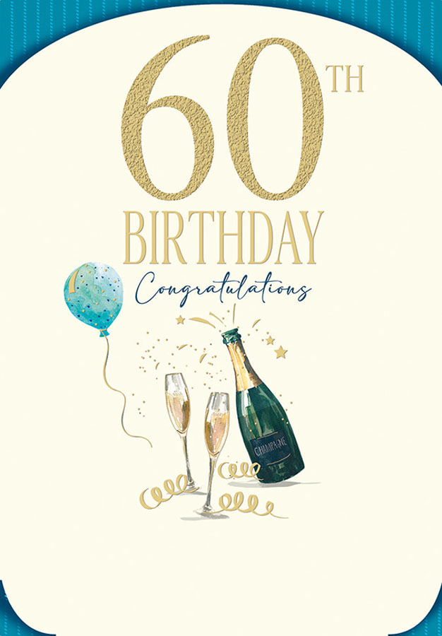 6pk Cards ED C75 Age 60 Male Champagne - Tiger Feet Ireland