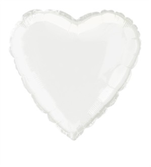 Foil Balloon 18" Heart White - Tiger Feet Ireland