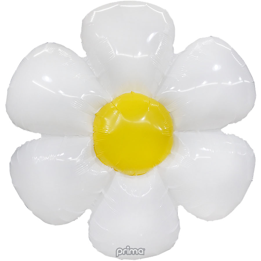Foil Balloon 34" Shape White Daisy - Tiger Feet Ireland