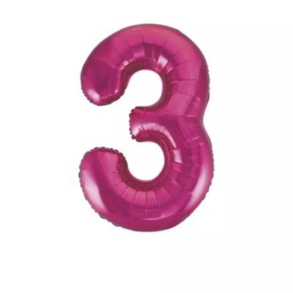 Foil Balloon 34" Big Number Pink - Tiger Feet Ireland