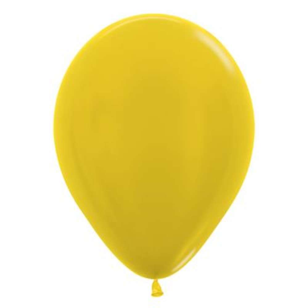 50ct Latex Balloon 12in Met Yellow Sempertex - Tiger Feet Ireland
